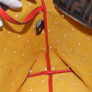 FENDI Tote Bag Punching Leather Orange Gold Auth bs29620-19