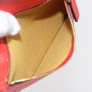 FENDI Tote Bag Punching Leather Orange Gold Auth bs29620-23