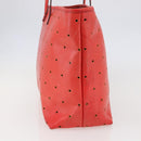 FENDI Tote Bag Punching Leather Orange Gold Auth bs29620-3