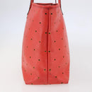 FENDI Tote Bag Punching Leather Orange Gold Auth bs29620-4