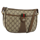 GUCCI GG Supreme Web Sherry Line Shoulder Bag Beige Gold 89 02 032 Auth bs29622-1