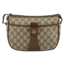 GUCCI GG Supreme Web Sherry Line Shoulder Bag Beige Gold 89 02 032 Auth bs29622-13
