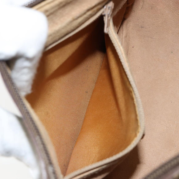 GUCCI GG Supreme Web Sherry Line Shoulder Bag Beige Gold 89 02 032 Auth bs29622