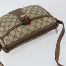 GUCCI GG Supreme Web Sherry Line Shoulder Bag Beige Gold 89 02 032 Auth bs29622-6