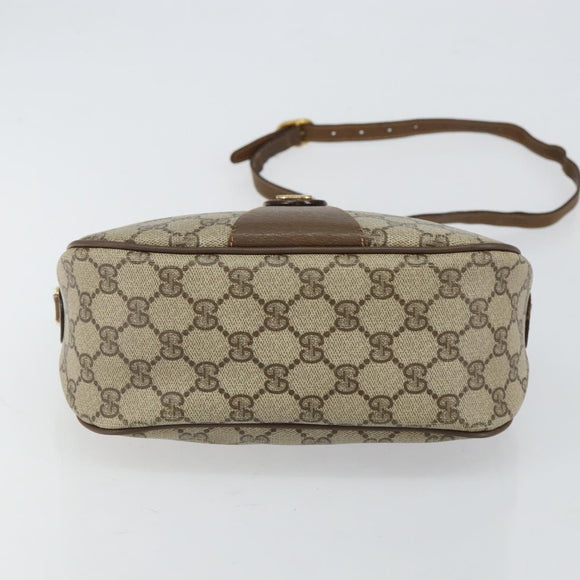 GUCCI GG Supreme Web Sherry Line Shoulder Bag Beige Gold 89 02 032 Auth bs29622