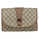 GUCCI GG Supreme Web Sherry Line Bag PVC Beige Gold 89 01 030 Auth bs29623-13