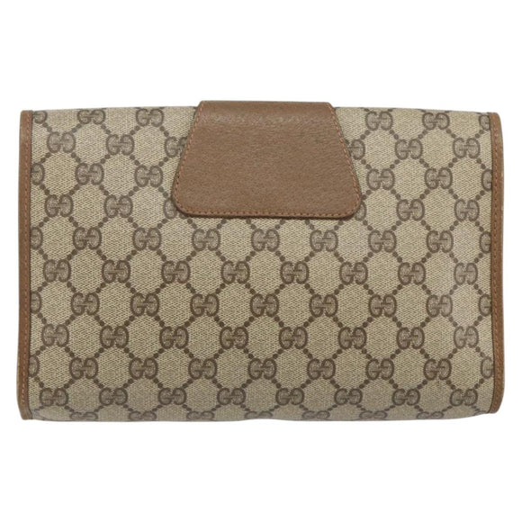 GUCCI GG Supreme Web Sherry Line Bag PVC Beige Gold 89 01 030 Auth bs29623