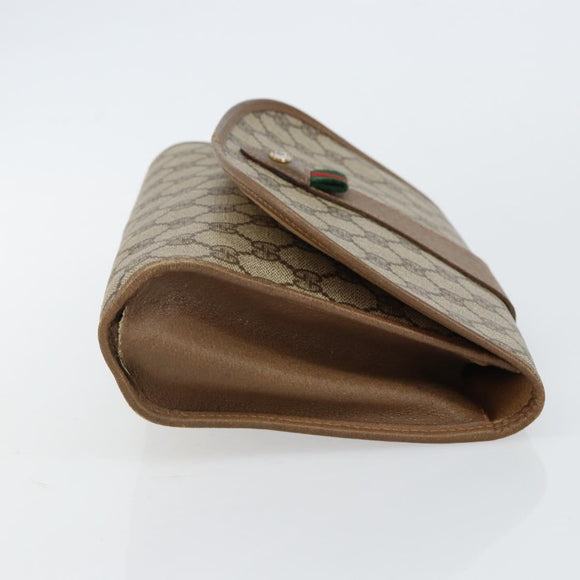 GUCCI GG Supreme Web Sherry Line Bag PVC Beige Gold 89 01 030 Auth bs29623