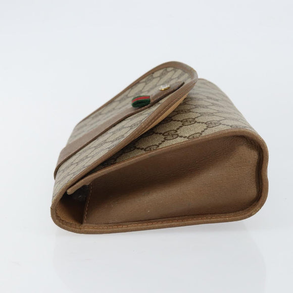 GUCCI GG Supreme Web Sherry Line Bag PVC Beige Gold 89 01 030 Auth bs29623