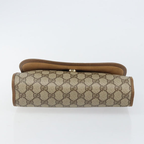 GUCCI GG Supreme Web Sherry Line Bag PVC Beige Gold 89 01 030 Auth bs29623