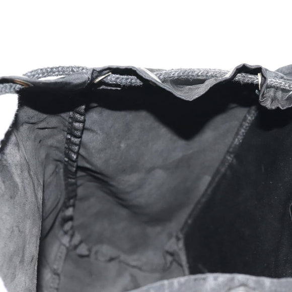 PRADA Backpack Nylon Black Silver Auth bs29624