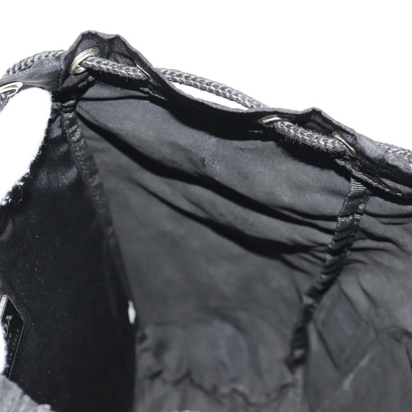 PRADA Backpack Nylon Black Silver Auth bs29624