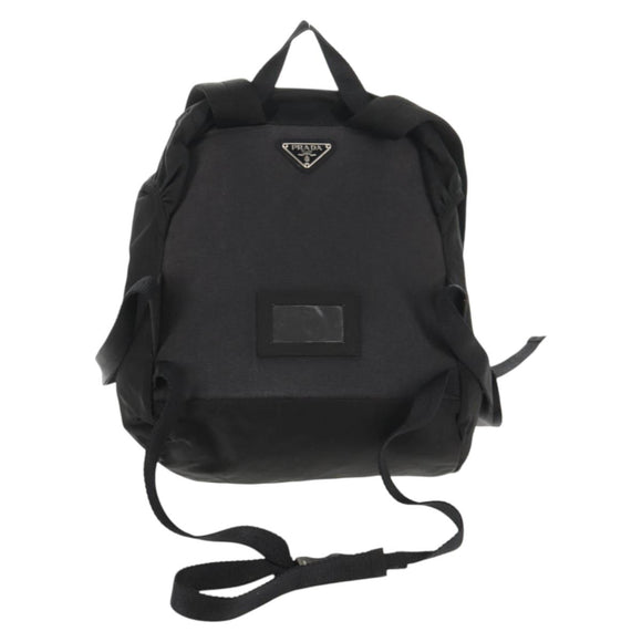 PRADA Backpack Nylon Black Silver Auth bs29624