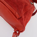 BALENCIAGA Backpack Suede Red Silver Auth bs29626-16