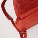 BALENCIAGA Backpack Suede Red Silver Auth bs29626-17