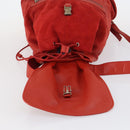 BALENCIAGA Backpack Suede Red Silver Auth bs29626-10