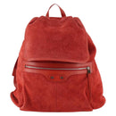BALENCIAGA Backpack Suede Red Silver Auth bs29626-13