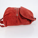BALENCIAGA Backpack Suede Red Silver Auth bs29626-3