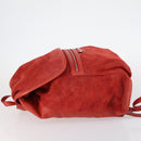 BALENCIAGA Backpack Suede Red Silver Auth bs29626-4