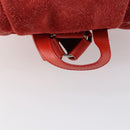 BALENCIAGA Backpack Suede Red Silver Auth bs29626-7