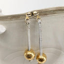 CHANEL Tote Bag Caviar Skin White Gold CC Auth bs29628-10