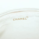 CHANEL Tote Bag Caviar Skin White Gold CC Auth bs29628-17