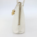 CHANEL Tote Bag Caviar Skin White Gold CC Auth bs29628-4