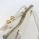 CHANEL Tote Bag Caviar Skin White Gold CC Auth bs29628-6