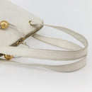 CHANEL Tote Bag Caviar Skin White Gold CC Auth bs29628-7