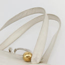 CHANEL Tote Bag Caviar Skin White Gold CC Auth bs29628-8