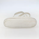 CHANEL Tote Bag Caviar Skin White Gold CC Auth bs29628-5