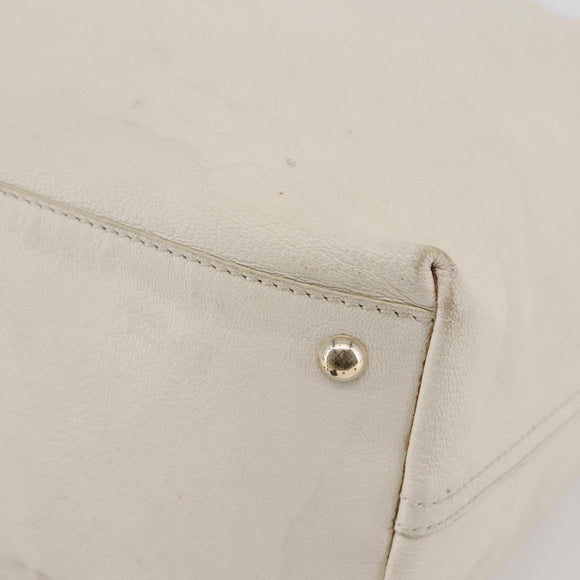 SAINT LAURENT Tote Bag Leather White Gold Auth bs29629