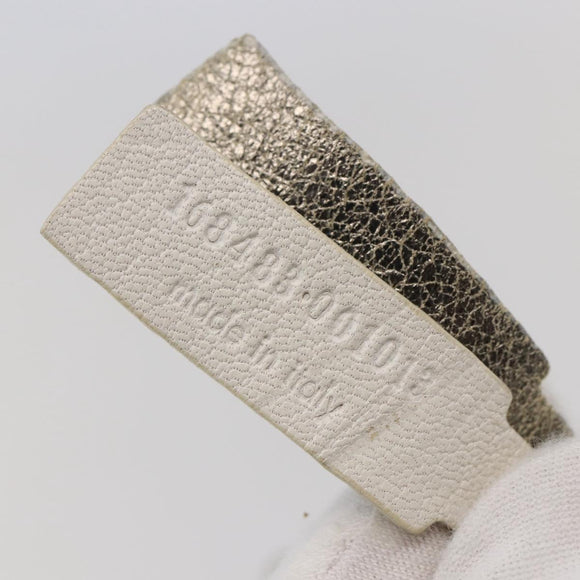 SAINT LAURENT Tote Bag Leather White Gold Auth bs29629