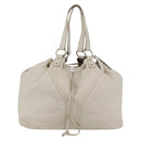 SAINT LAURENT Tote Bag Leather White Gold Auth bs29629-13