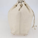 SAINT LAURENT Tote Bag Leather White Gold Auth bs29629-3