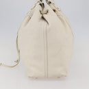 SAINT LAURENT Tote Bag Leather White Gold Auth bs29629-4