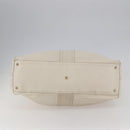 SAINT LAURENT Tote Bag Leather White Gold Auth bs29629-5