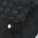 CHANEL New Travel Line Tote Bag Nylon Black Gold CC Auth bs29633-9