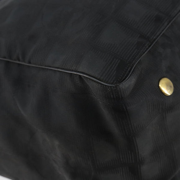 CHANEL New Travel Line Tote Bag Nylon Black Gold CC Auth bs29633