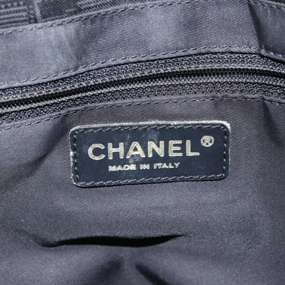 CHANEL New Travel Line Tote Bag Nylon Black Gold CC Auth bs29633