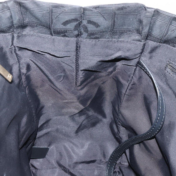 CHANEL New Travel Line Tote Bag Nylon Black Gold CC Auth bs29633