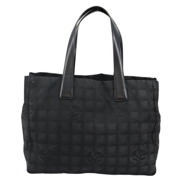 CHANEL New Travel Line Tote Bag Nylon Black Gold CC Auth bs29633 - 0