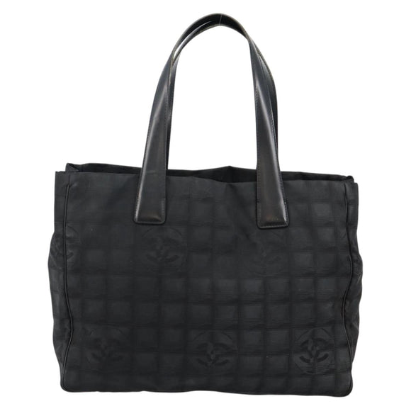 CHANEL New Travel Line Tote Bag Nylon Black Gold CC Auth bs29633