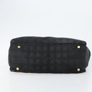 CHANEL New Travel Line Tote Bag Nylon Black Gold CC Auth bs29633-5