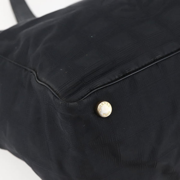 CHANEL New Travel Line Tote Bag Nylon Black gold CC Auth bs29634