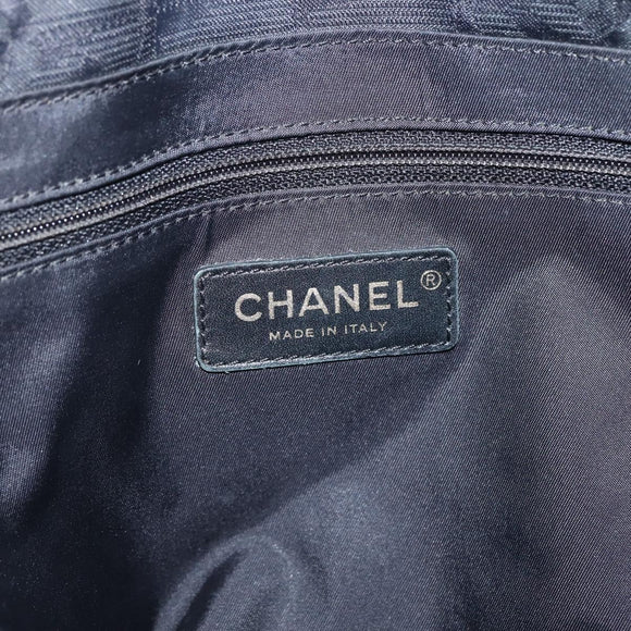 CHANEL New Travel Line Tote Bag Nylon Black gold CC Auth bs29634