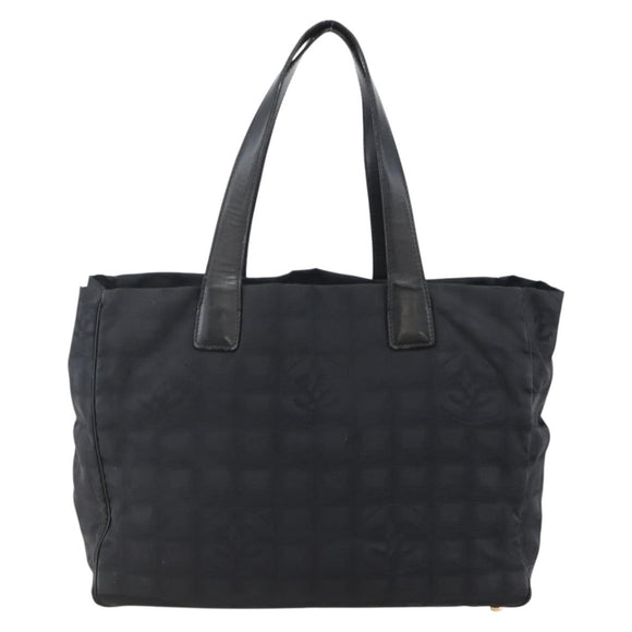 CHANEL New Travel Line Tote Bag Nylon Black gold CC Auth bs29634