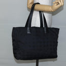 CHANEL New Travel Line Tote Bag Nylon Black gold CC Auth bs29634-22