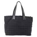 CHANEL New Travel Line Tote Bag Nylon Black gold CC Auth bs29634-2