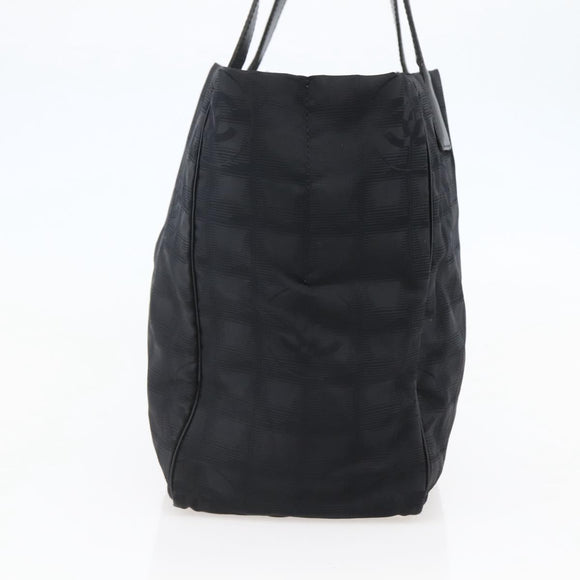 CHANEL New Travel Line Tote Bag Nylon Black gold CC Auth bs29634